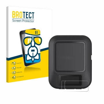 Face avant d’un emballage produit avec le logo de la marque BROTECT. À côté, l’appareil Garmin inReach Messenger est représent