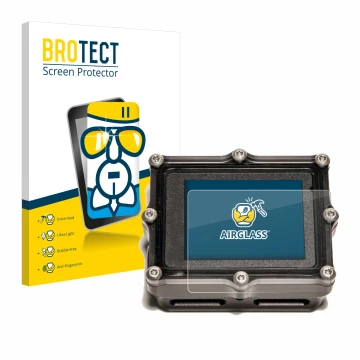 Face avant d’un emballage produit avec le logo de la marque BROTECT. À côté, l’appareil Shearwater Petrel 2 dive computer est 