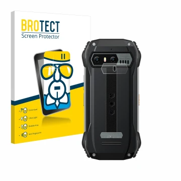 Face avant d’un emballage produit avec le logo de la marque BROTECT. À côté, l’appareil Blackview N6000 (Caméra UNIQUEMENT) es