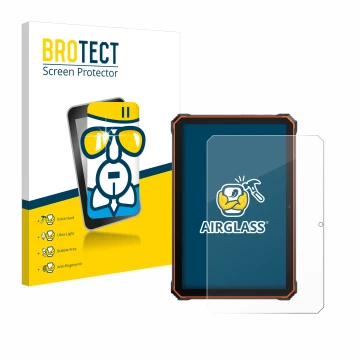 Face avant d’un emballage produit avec le logo de la marque BROTECT. À côté, l’appareil Blackview Active 6 est représenté avec