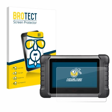 Face avant d’un emballage produit avec le logo de la marque BROTECT. À côté, l’appareil Autel MaxiCheck MX808s est représenté 