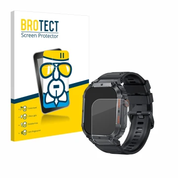 Face avant d’un emballage produit avec le logo de la marque BROTECT. À côté, l’appareil GaWear K57PRO 1.96
