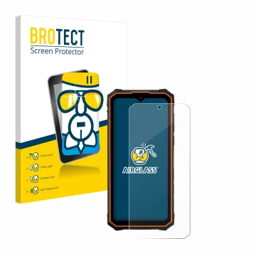 Face avant d’un emballage produit avec le logo de la marque BROTECT. À côté, l’appareil Hotwav Cyber 13 Pro est représenté ave