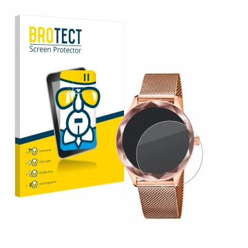 Face avant d’un emballage produit avec le logo de la marque BROTECT. À côté, l’appareil Lotus SMARTIME 50036/1 est représenté 