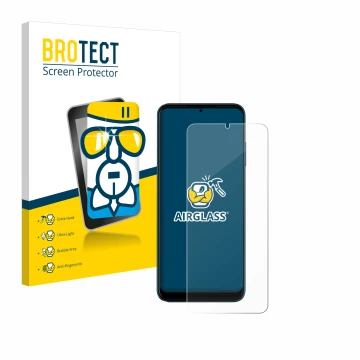 Face avant d’un emballage produit avec le logo de la marque BROTECT. À côté, l’appareil Telekom T Phone Pro est représenté ave