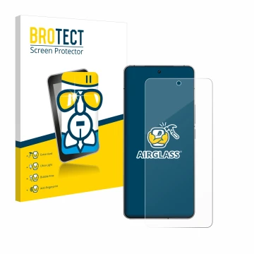 Face avant d’un emballage produit avec le logo de la marque BROTECT. À côté, l’appareil Vivo iQOO 12 est représenté avec la pr