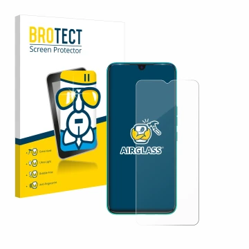 Face avant d’un emballage produit avec le logo de la marque BROTECT. À côté, l’appareil Tecno Spark 7 est représenté avec la p