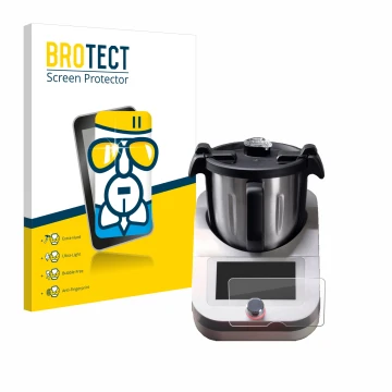 Face avant d’un emballage produit avec le logo de la marque BROTECT. À côté, l’appareil Ufesa TotalChef RK7 est représenté ave