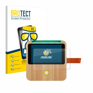 Face avant d’un emballage produit avec le logo de la marque BROTECT. À côté, l’appareil tigerbox Touch Plus est représenté ave