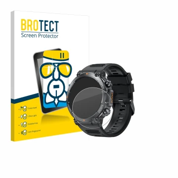Face avant d’un emballage produit avec le logo de la marque BROTECT. À côté, l’appareil GaWear K56-PRO 1.39