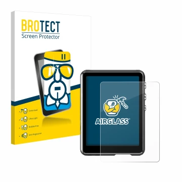 Face avant d’un emballage produit avec le logo de la marque BROTECT. À côté, l’appareil Mechen M3 est représenté avec la prote