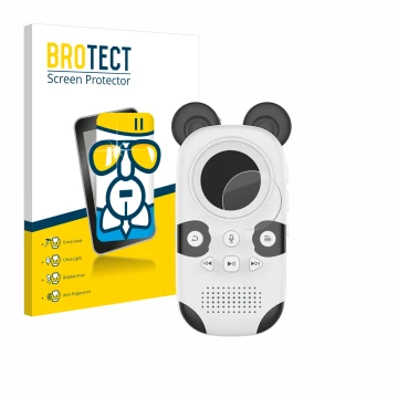 Face avant d’un emballage produit avec le logo de la marque BROTECT. À côté, l’appareil MUZXQII Cute Panda X50 est représenté 