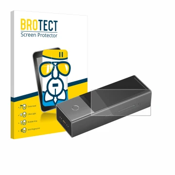 Face avant d’un emballage produit avec le logo de la marque BROTECT. À côté, l’appareil Timekettle X1 est représenté avec la p