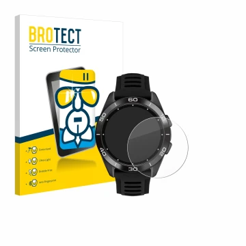 Face avant d’un emballage produit avec le logo de la marque BROTECT. À côté, l’appareil Tissot T-Touch Connect Sport 2023 est 