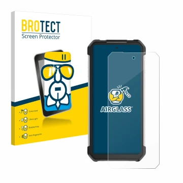 Face avant d’un emballage produit avec le logo de la marque BROTECT. À côté, l’appareil Unihertz Tank 3 Pro est représenté ave