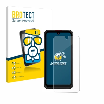 Face avant d’un emballage produit avec le logo de la marque BROTECT. À côté, l’appareil Hotwav Cyber 9 Pro est représenté avec