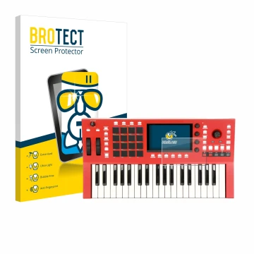 Face avant d’un emballage produit avec le logo de la marque BROTECT. À côté, l’appareil Akai Professional MPC Key 37 est repré