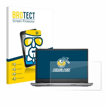 Face avant d’un emballage produit avec le logo de la marque BROTECT. À côté, l’appareil Dell Precision 7780 est représenté ave