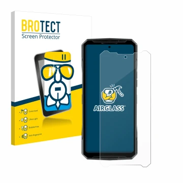 Face avant d’un emballage produit avec le logo de la marque BROTECT. À côté, l’appareil Doogee DK10 est représenté avec la pro