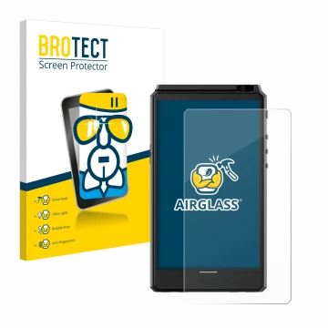 Face avant d’un emballage produit avec le logo de la marque BROTECT. À côté, l’appareil Hiby R6 III est représenté avec la pro