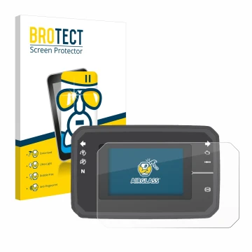 Face avant d’un emballage produit avec le logo de la marque BROTECT. À côté, l’appareil Honda CB650R TFT Display est représent