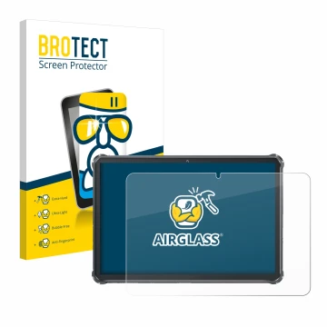 Face avant d’un emballage produit avec le logo de la marque BROTECT. À côté, l’appareil Oukitel RT8 est représenté avec la pro