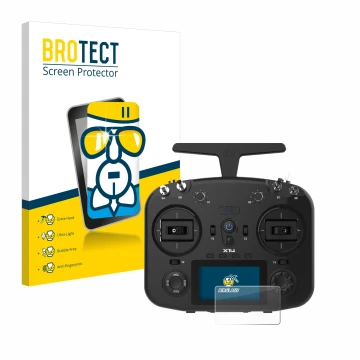 Face avant d’un emballage produit avec le logo de la marque BROTECT. À côté, l’appareil FrSky TWIN X14 est représenté avec la 