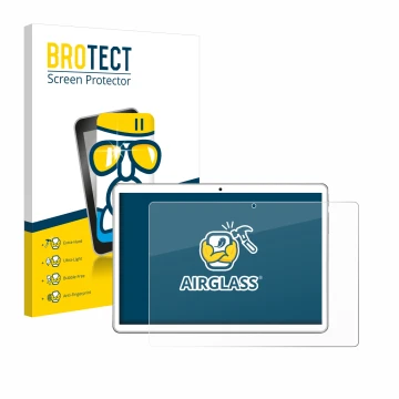 Face avant d’un emballage produit avec le logo de la marque BROTECT. À côté, l’appareil niuniutab KT107 est représenté avec la