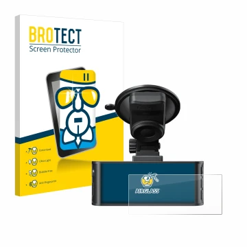 Face avant d’un emballage produit avec le logo de la marque BROTECT. À côté, l’appareil Redtiger F7NS 4K est représenté avec l