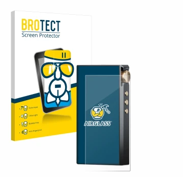 Face avant d’un emballage produit avec le logo de la marque BROTECT. À côté, l’appareil Cayin N3-Ultra est représenté avec la 