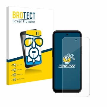 Face avant d’un emballage produit avec le logo de la marque BROTECT. À côté, l’appareil HMD XR21 est représenté avec la protec