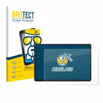 Face avant d’un emballage produit avec le logo de la marque BROTECT. À côté, l’appareil Blackview Tab 90 WiFi est représenté a