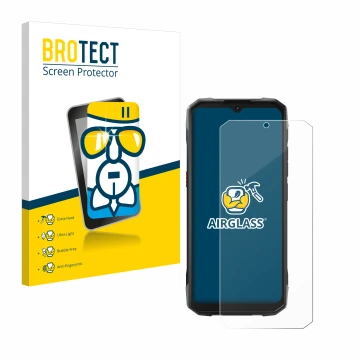 Face avant d’un emballage produit avec le logo de la marque BROTECT. À côté, l’appareil Hotwav Cyber 15 est représenté avec la