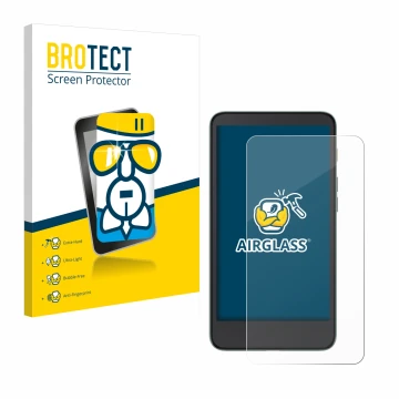 Face avant d’un emballage produit avec le logo de la marque BROTECT. À côté, l’appareil Xiaomi Moaan InkPalm 5 est représenté 