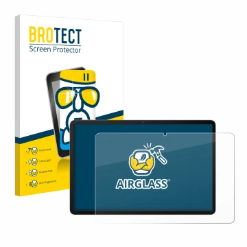 Face avant d’un emballage produit avec le logo de la marque BROTECT. À côté, l’appareil Huawei MatePad SE 11