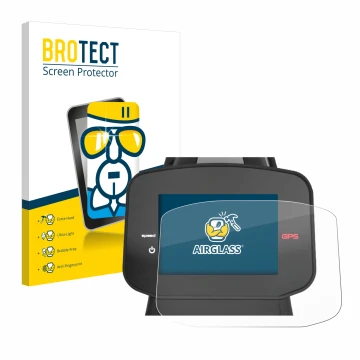 Face avant d’un emballage produit avec le logo de la marque BROTECT. À côté, l’appareil PowaKaddy FX7 GPS 3.5