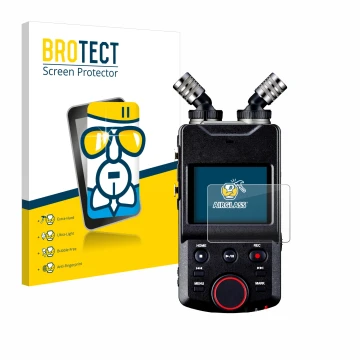 Face avant d’un emballage produit avec le logo de la marque BROTECT. À côté, l’appareil Tascam Portacapture X6 est représenté 