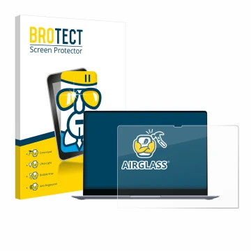 Face avant d’un emballage produit avec le logo de la marque BROTECT. À côté, l’appareil Samsung Galaxy Book4 Edge 16