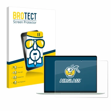 Face avant d’un emballage produit avec le logo de la marque BROTECT. À côté, l’appareil Huawei MateBook 14 2024 est représenté