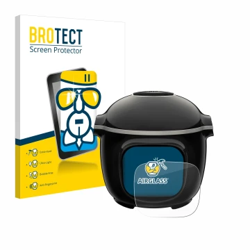 Face avant d’un emballage produit avec le logo de la marque BROTECT. À côté, l’appareil Moulinex Cookeo Touch est représenté a
