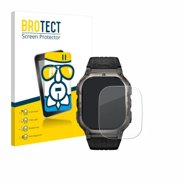 Face avant d’un emballage produit avec le logo de la marque BROTECT. À côté, l’appareil Kospet Tank M3 est représenté avec la 