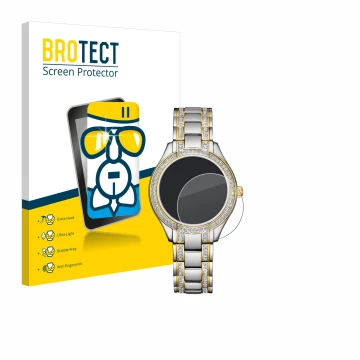 Face avant d’un emballage produit avec le logo de la marque BROTECT. À côté, l’appareil Citizen Eco Drive FE1234-50L est repré