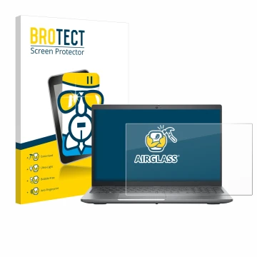 Face avant d’un emballage produit avec le logo de la marque BROTECT. À côté, l’appareil Dell Precision 3580 est représenté ave