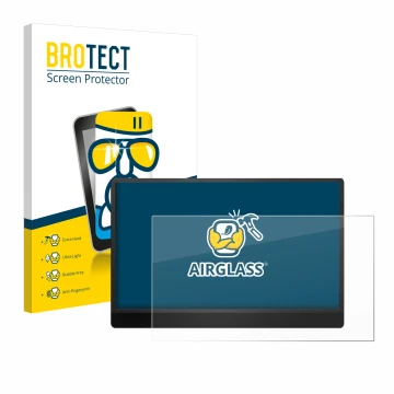 Face avant d’un emballage produit avec le logo de la marque BROTECT. À côté, l’appareil MSI Pro MP161 E2 est représenté avec l