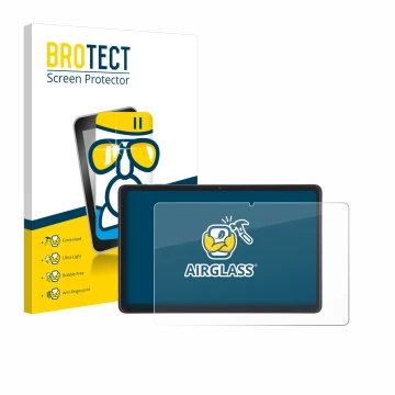 Face avant d’un emballage produit avec le logo de la marque BROTECT. À côté, l’appareil Acepad A170 10.4