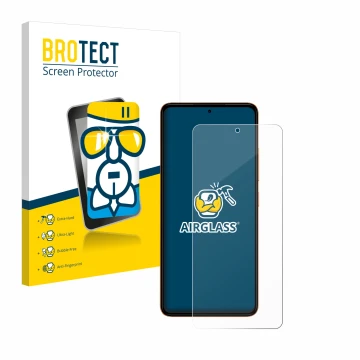 Face avant d’un emballage produit avec le logo de la marque BROTECT. À côté, l’appareil HMD Pulse est représenté avec la prote