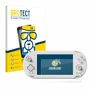 Face avant d’un emballage produit avec le logo de la marque BROTECT. À côté, l’appareil AYN Odin 2 Mini est représenté avec la