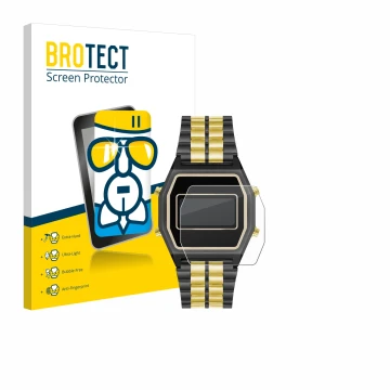 Face avant d’un emballage produit avec le logo de la marque BROTECT. À côté, l’appareil Armitron Rubik est représenté avec la 