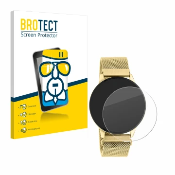 Face avant d’un emballage produit avec le logo de la marque BROTECT. À côté, l’appareil Oozoo Q00121 est représenté avec la pr
