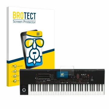 Face avant d’un emballage produit avec le logo de la marque BROTECT. À côté, l’appareil KORG Pa4x est représenté avec la prote